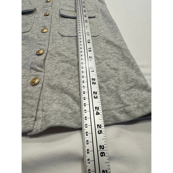 Crewcuts x J.Crew Girls Lady Jacket Sweatshirt Dress 7 Dusk Grey Button Front - Picture 8 of 10